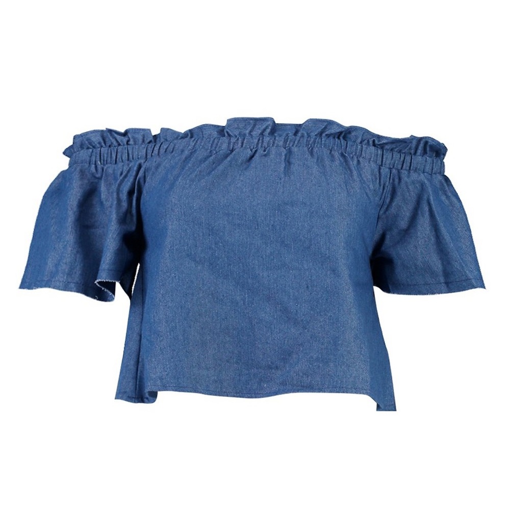 Boohoo Petite - Emilie Ruffle Off The Shoulder Top - Picture 4 of 6